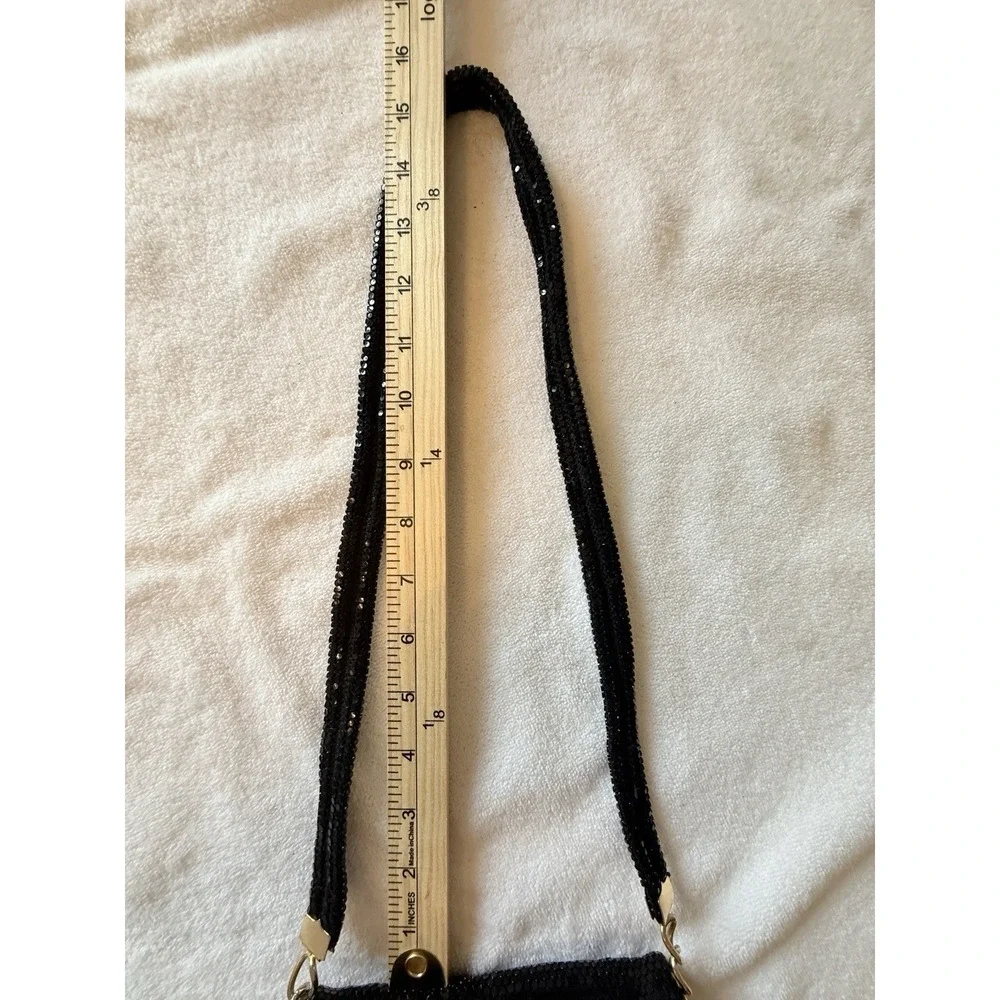 Black Metal Mesh Evening Bag Crossbody Prom Black Tie Fancy‎ Slinky